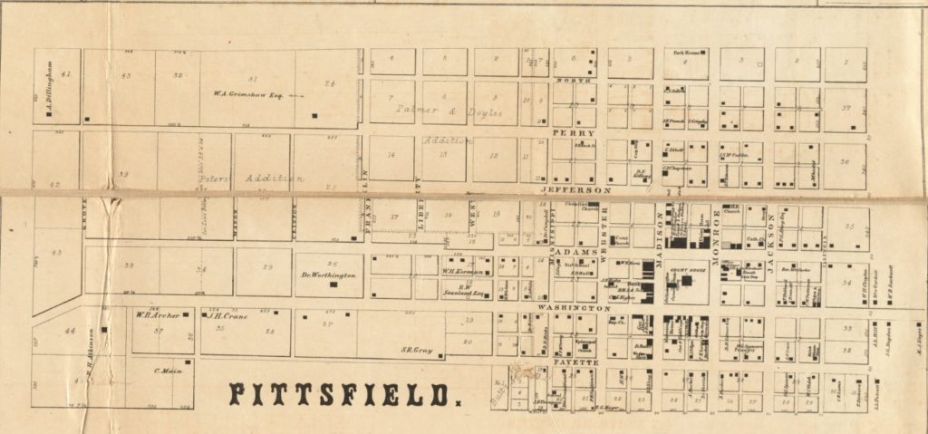 Map of Pittsfield in 1860